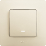 Выключатель 1-клавишный с подсветкой/индикацией 10А 250В слоновая кость ETIKA Legrand