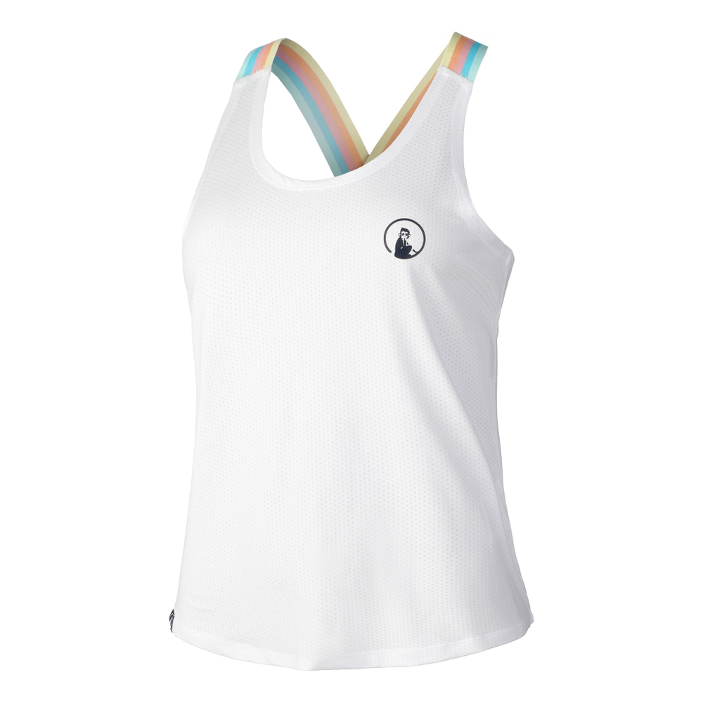 Женская теннисная майка Quiet Please Rainbow Tank Top Women - White, Multicoloured