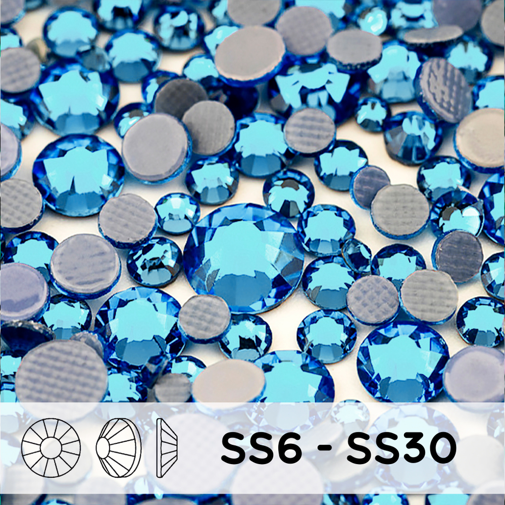 Стразы mix ss6-ss30 Blue Lake