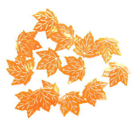 Пайетки 'кленовый лист', 22*22 мм, упак./10 гр., 'Астра' (88 оранжево-желтый кремовый)