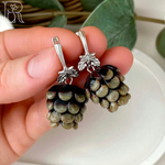 LEFIREL' Серьги серебряные женские "Шишечки" с бусинами из муранского стекла / ювелирные украшения из родированного серебра 925