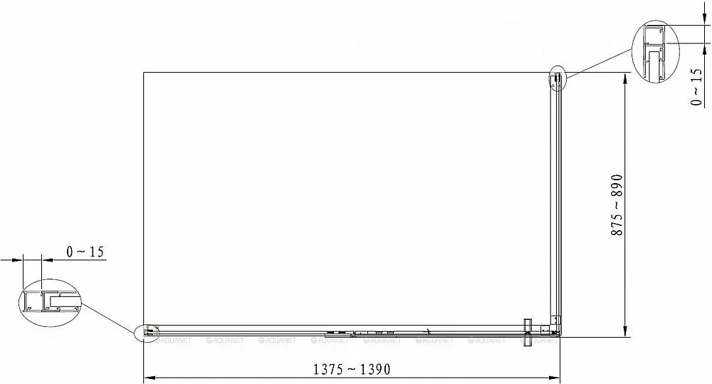 Душевой уголок Aquanet Ideal AE-AXC94MB-S-B 140x90 стекло прозрачное/профиль черный