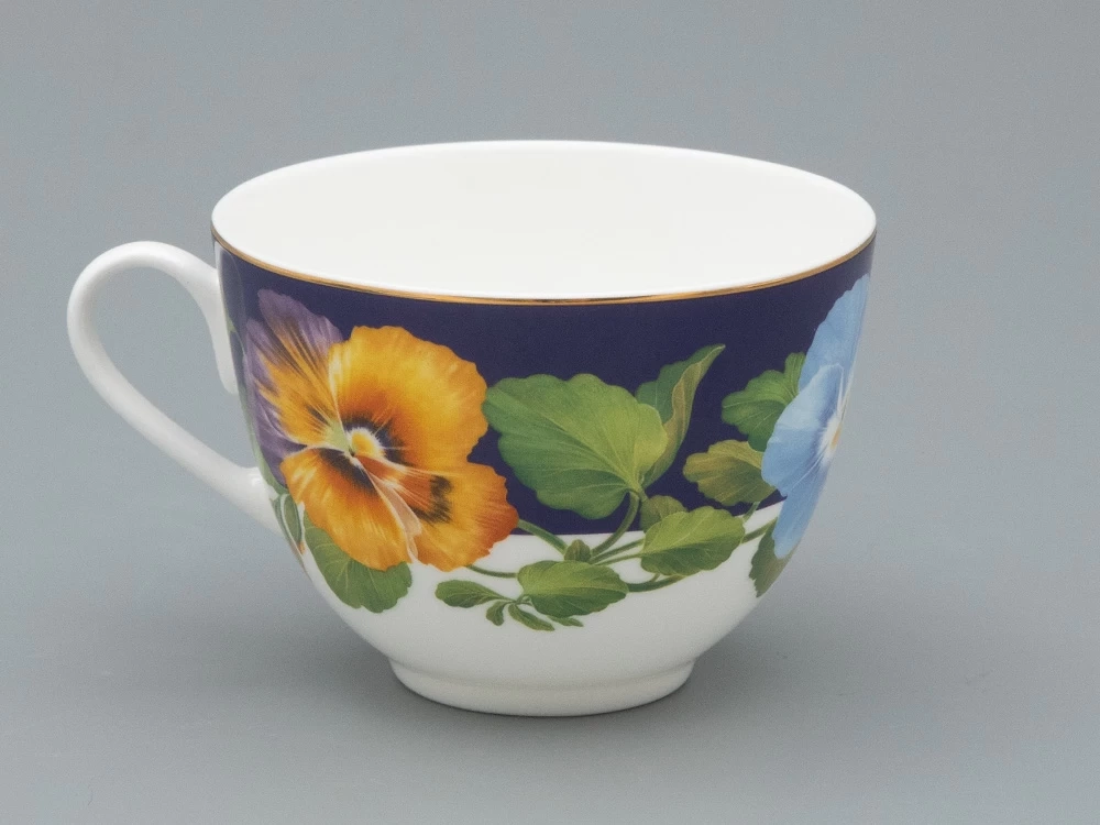 Чашка с блюдцем чайная форма Весенняя 2 рисунок Виола 1, арт. 81.34138.00.1