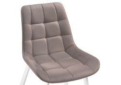 Стул на металлокаркасе Челси К велюр латте / белый