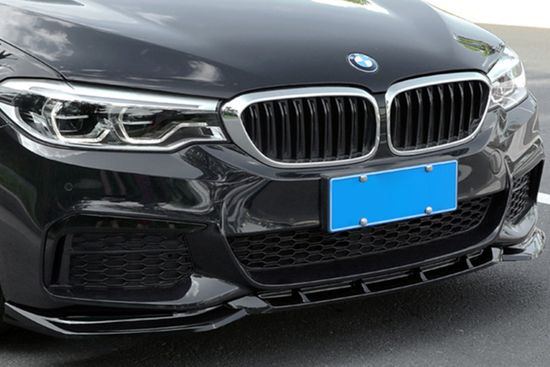Юбка переднего бампера глянцево - черный V.2 дляBMW 5 G30 G31 2017-2021 Sedan Touring