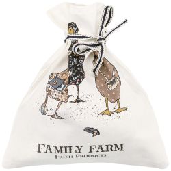 МЕШОЧЕК ПОДАРОЧНЫЙ "FAMILY FARM" 25Х23СМ,100% ХЛОПОК,БЕЛЫЙ,ТВИЛ,ПРОПИТКА