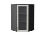 Шкаф верхний угловой остекленный Сканди
