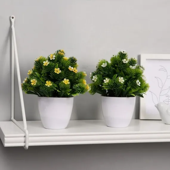 Бонсай в горшочке &quot;Пушистый цветочный куст&quot; 8*16 см, микс