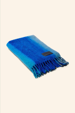 ZARA ШАРФ ИЗ СМЕСОВОЙ ШЕРСТИ - LIMITED EDITION, СИНИЙ