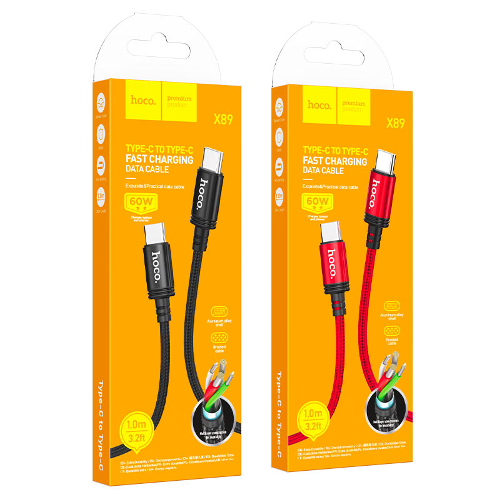 X89 Wind 60W charging data cable C to C(L=2M)(packaged)