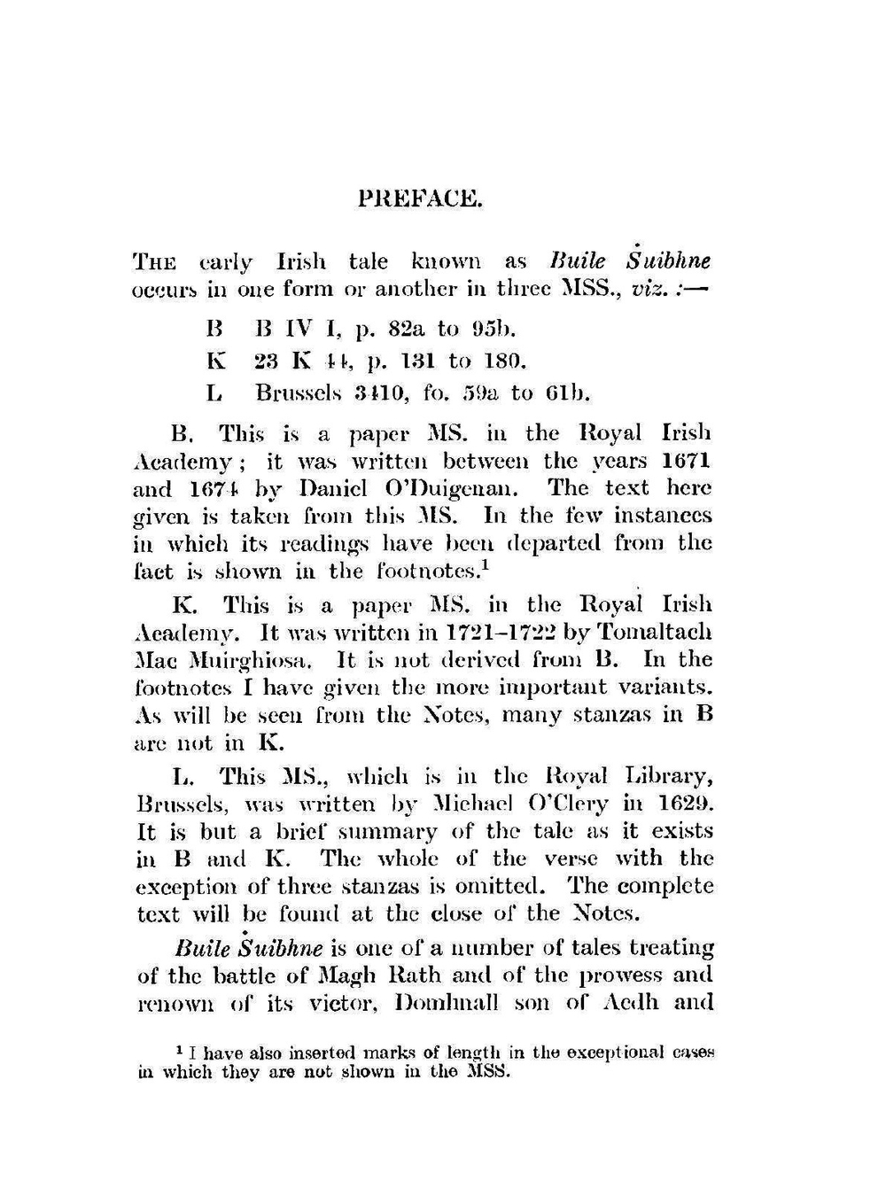 Buile Shuibhne. Volume I. | J.G. O'Keeffe