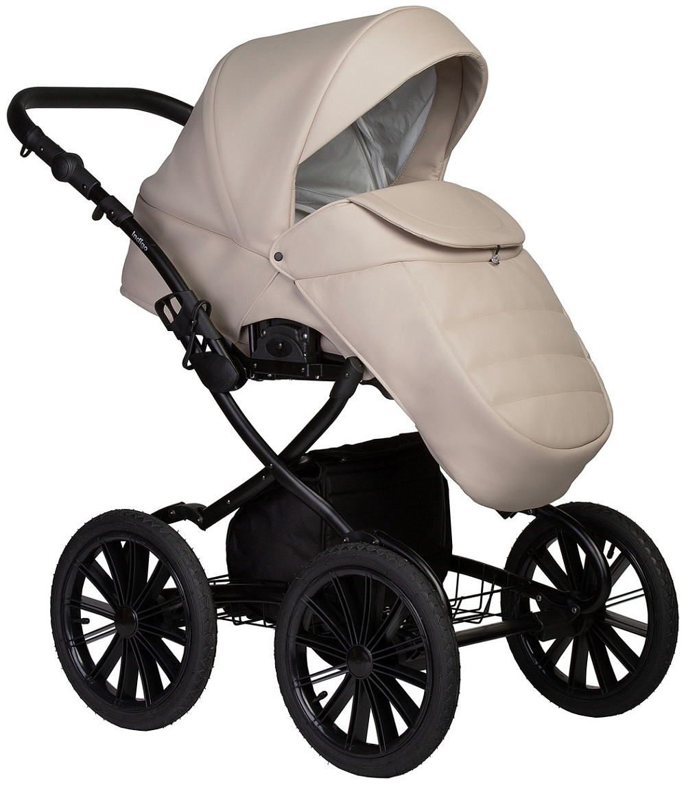 Детская коляска Indigo Mio Eco Plus 14 3 в 1 с автокреслом Avionaut Cosmo Grey 02 св.бежевая кожа