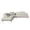 Угловой диван с левым шезлонгом 6243 из светло-серой кожи
