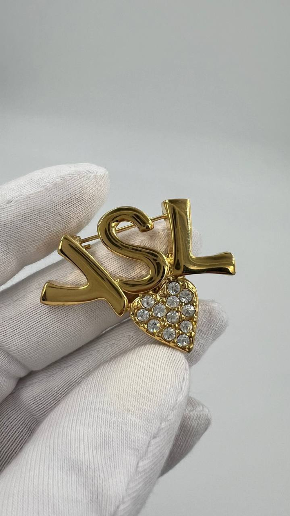 Брошь с сердечком YSL