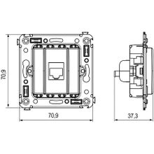 Компьютерная розетка RJ-45 кат.5е одинарная ДКС (4400663)