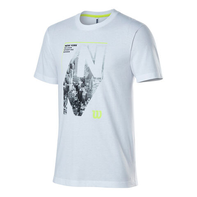 Мужское теннисное поло Wilson Chi CTN T-Shirt Men - White, Multicoloured