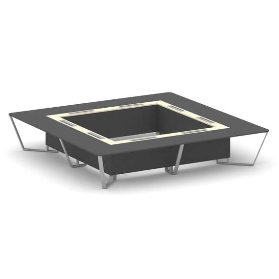 Steel Meet Стол переговорный квадратный KM-PR.B.SP-20K2 Антрацит/Ваниль Глянец/Металл Серый 4000*400