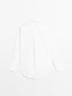 Massimo Dutti Рубашка из 100% хлопкового поплина, белый