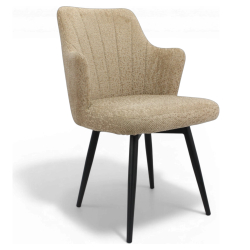 Стул поворотный "Монт 360" (арт. 346П), велюр Сити 02 светло-коричневый, ножки круглые черные.