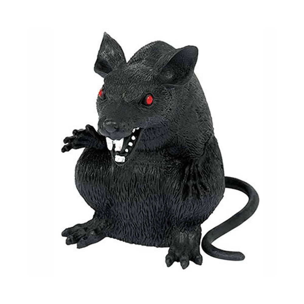 Крыса черная пластиковая, 15 см