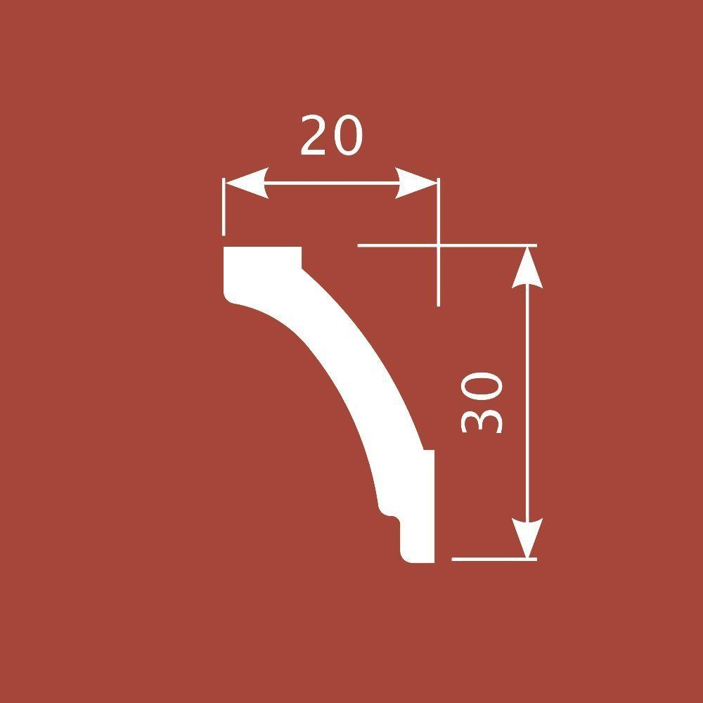 Плинтус потолочный "CS" К30 30*20мм 2м экополимер