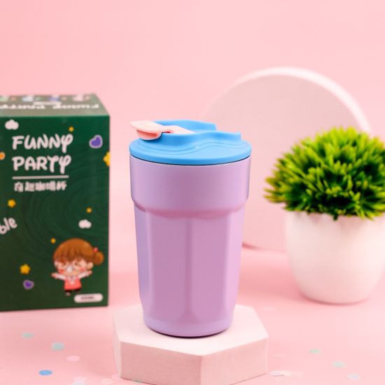 Термос Happy Funny party с мороженым, фиолетовый, 450мл