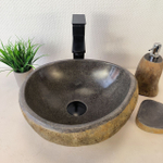 Раковина из речного камня RS-66030 36х32х15 из натурального камня