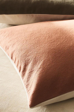 ZARA HOME ХЛОПКОВЫЙ ЧЕХОЛ ДЛЯ ДЕКОРАТИВНОЙ ПОДУШКИ, РОЗОВЫЙ
