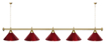 Лампа STARTBILLIARDS 5 пл. (плафоны золотые,штанга золотая,фурнитура золото)