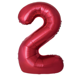 Цифры 102 см "Красные металлик" слим (slim)