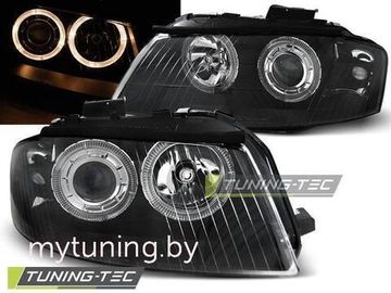 Передние фары Audi A3 8P angel eyes black