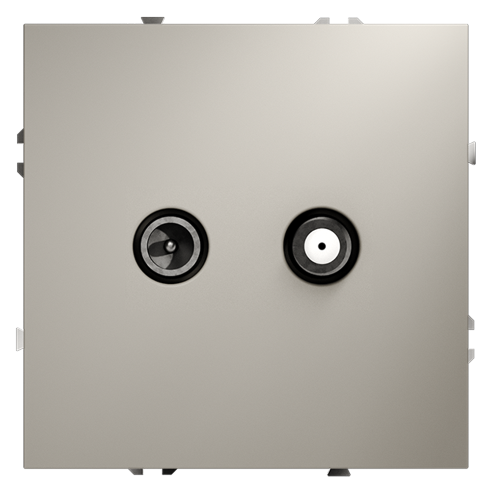 Розетка телевизионная встраиваемая VOLTUM S70 оконечная TV+SAT, (кашемир)