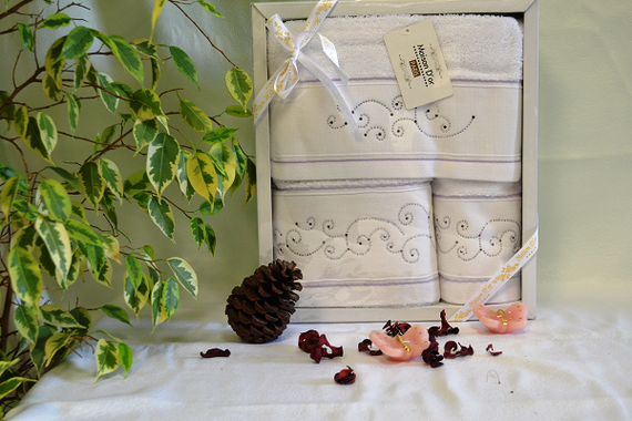 Набор полотенец  DALIY - ДАЛИИ 3пр 30х50 50х90 и 70х140 Maison Dor (Турция)