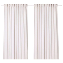 IKEA TIBAST  (ИКЕА ТИБАСТ)  -  Штора, 2 шт, на ленте/бежевая, 145x300 см