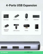 USB-хаб Ugreen CM417-20197 Space Gray (20197)