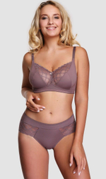 Классические трусики-слипы с кружевными вставками по бокам (Размер: 52) (Цвет: пудровый)