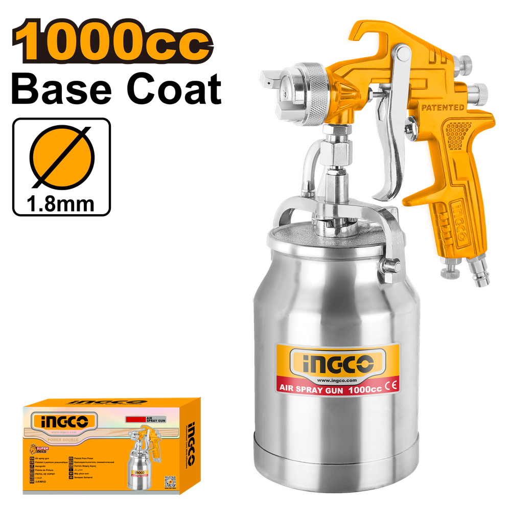 Краскопульт пневматический INGCO ASG3102 INDUSTRIAL 1000 мл 1,8 мм