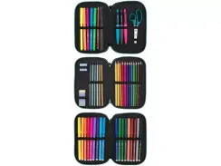 Penal \ Пенал \ Pencil bag 3-DECKER PENCIL CASE CONT.SUNSET BLACK