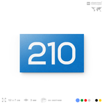 Номер на дверь 210, табличка на дверь для офиса, квартиры, кабинета, аудитории, склада, голубой 120х70 мм, Айдентика Технолоджи