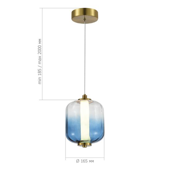 SL1193.323.01 Подвес ST-Luce Латунь/Голубой LED 1*10,8W 3000K SUMMER