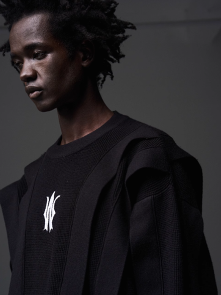 Свитер BLIND Multilayered Patchwork Waffle Sweater