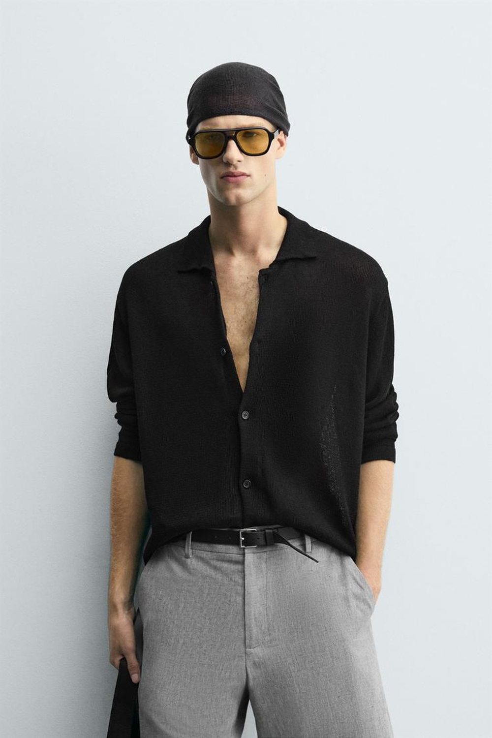 ZARA КАРДИГАН СВОБОДНОГО КРОЯ, ЧЕРНЫЙ