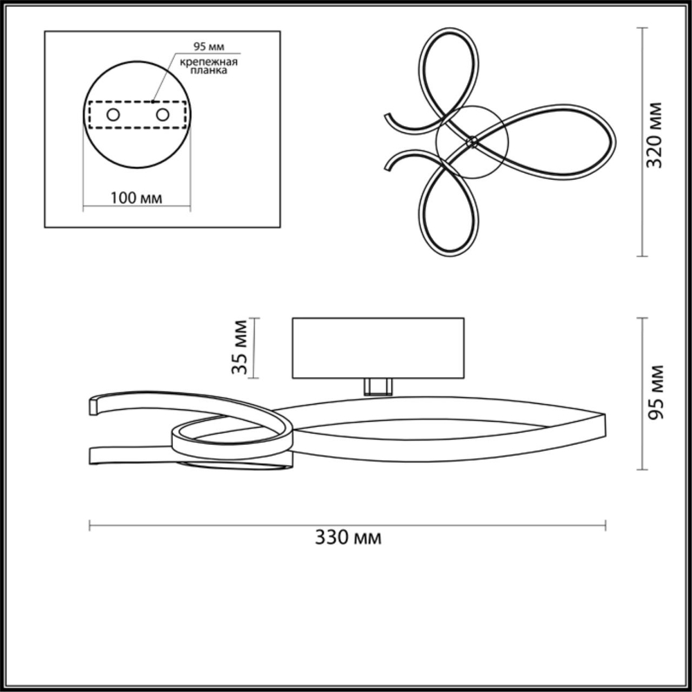 3773/20WL LN Бра LED 20Вт 4000К IP20 LEDIO
