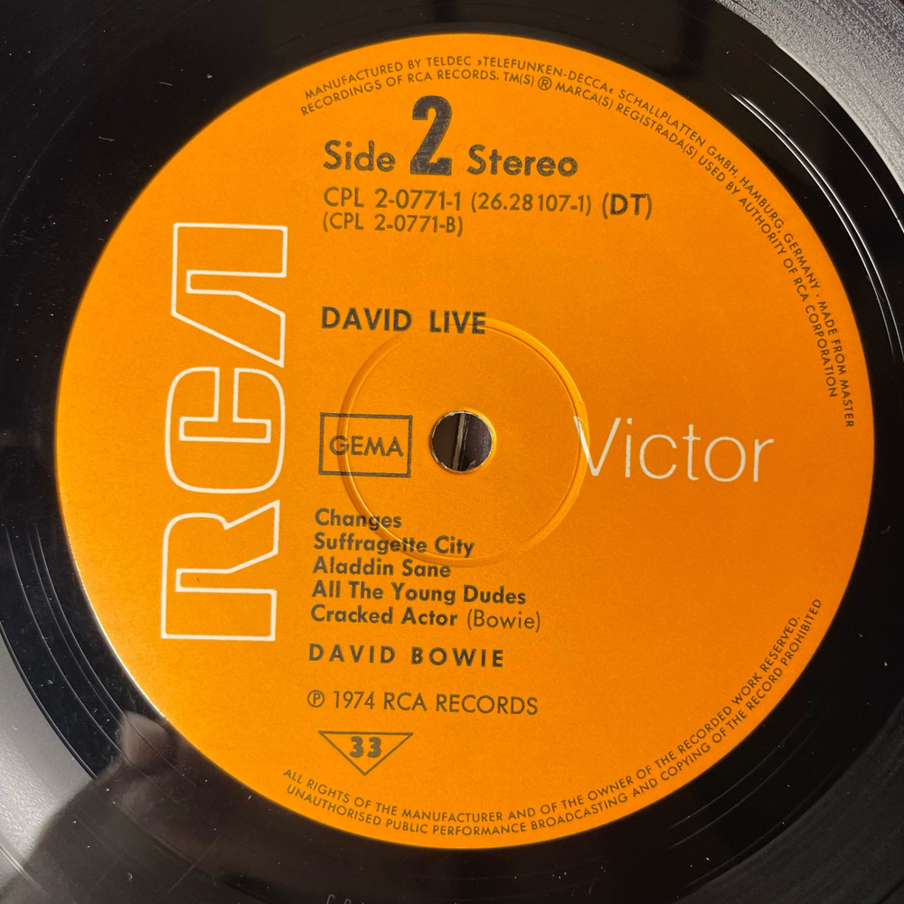 Винтажная виниловая пластинка LP David Bowie, David Live (Германия 1974)