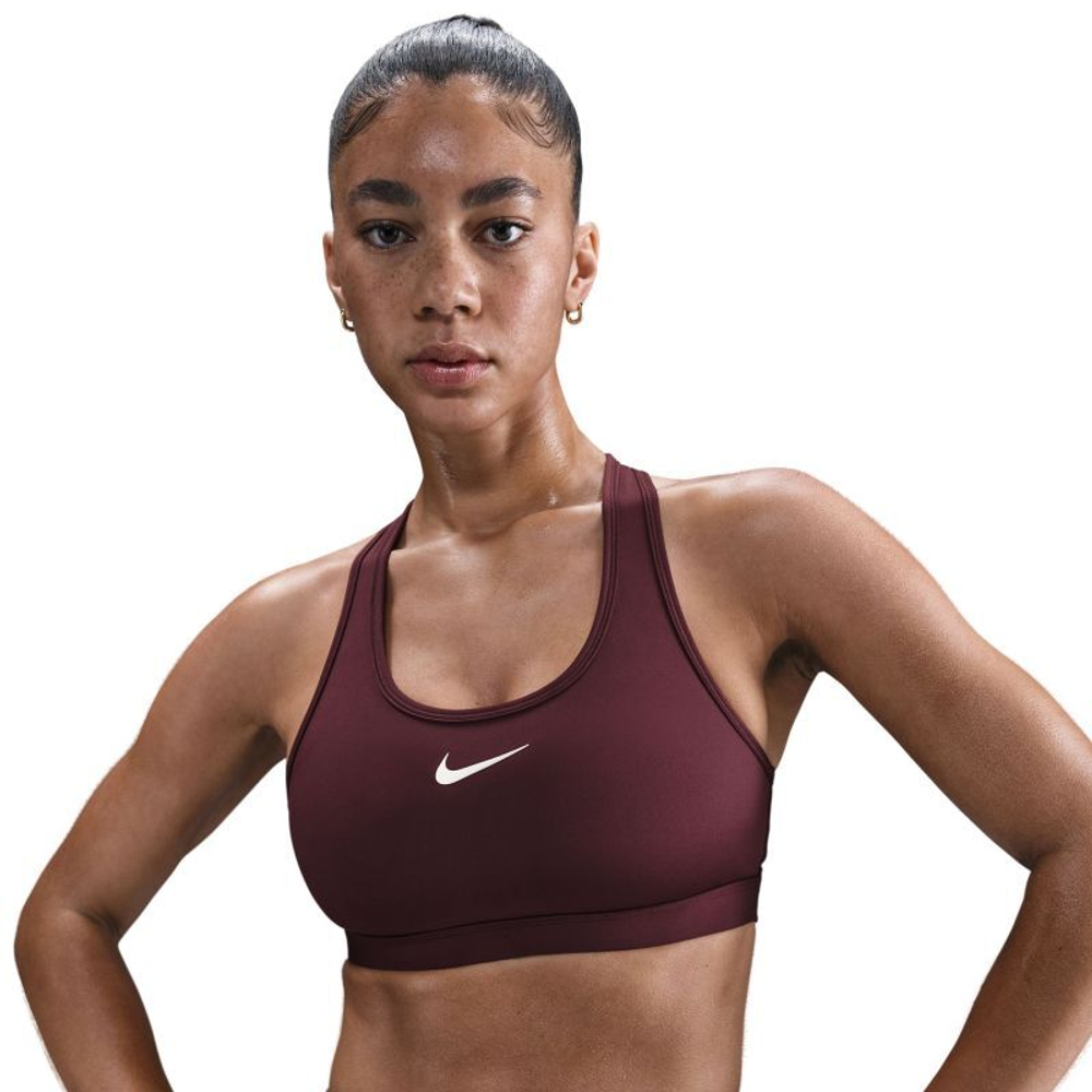 Теннисный бюстгальтер Nike Swoosh Medium Support Non-Padded Sports - burgundy crush/white