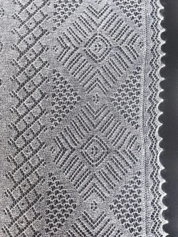 Оренбургский пуховый платок-паутинка А160-01 белый отбеленный