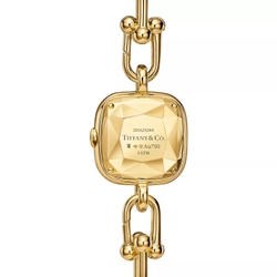 Часы - браслет из жёлтого золота 18k с бриллиантами, Tiffany ⚜️Hard Wear watch pearl