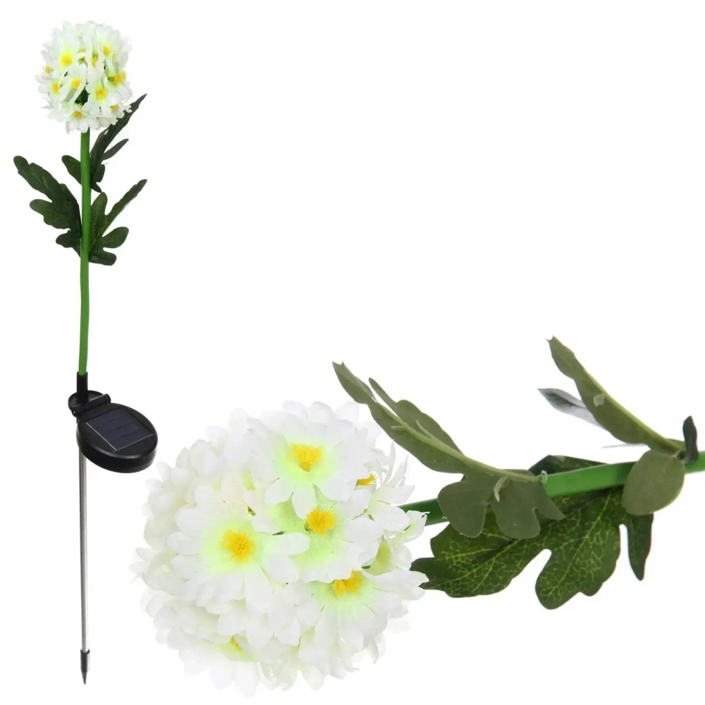 Светильник на солн.батарее (фигура на спице с подсветкой) «Гортензия» 73 см, Белый (свечение тепл.белый)