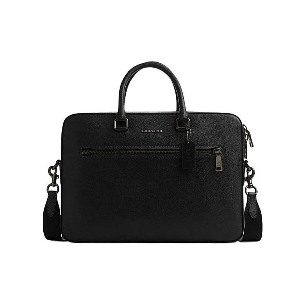 COACH ETHAN Cow Leather Portable One Shoulder Crossbody Briefcase Large Men"s Black