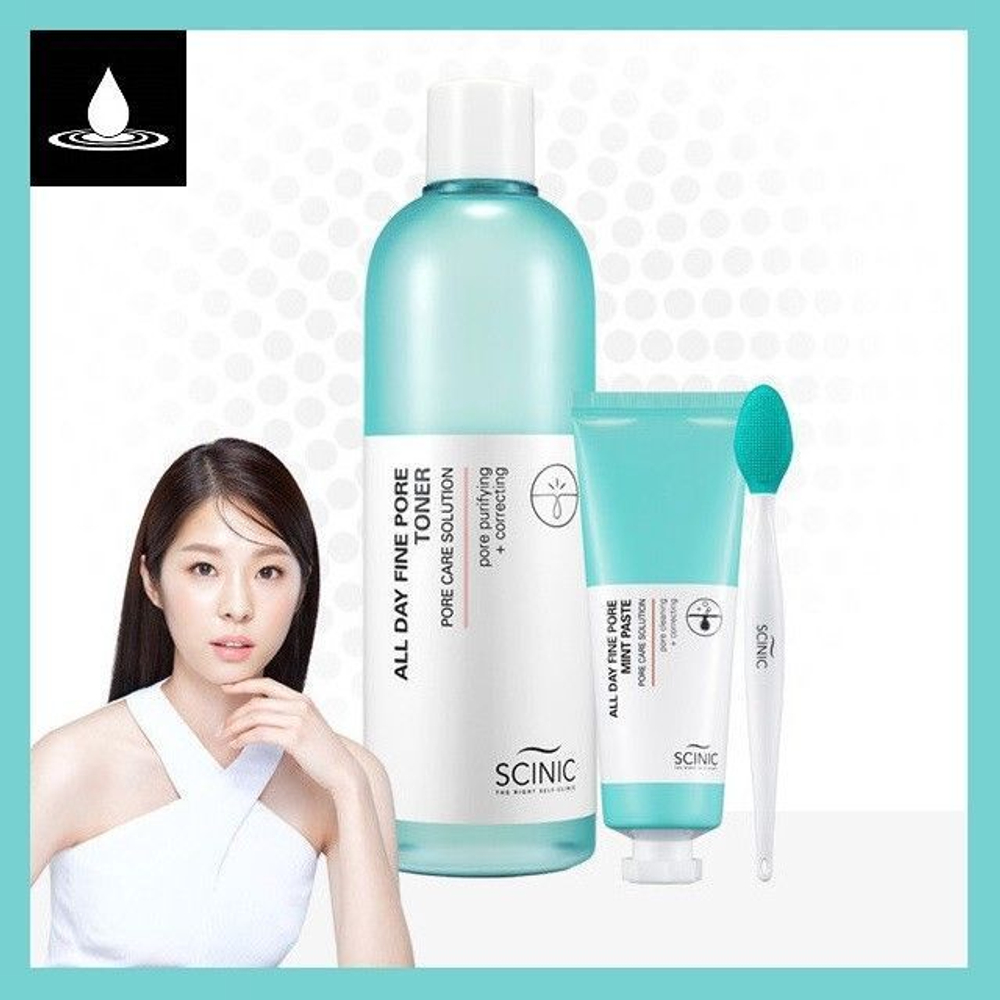 Scinic All Day Fine Pore Toner матирующий тонер с успокаивающими и лечебными свойствами для жирной и проблемной кожи